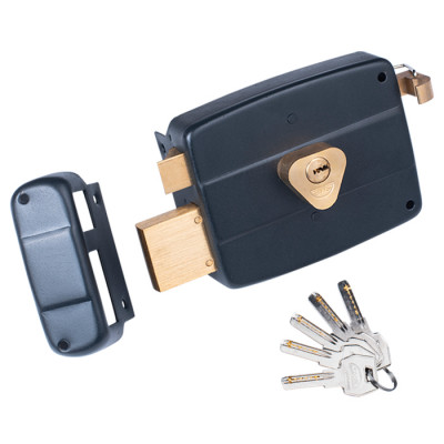 Black Rim Lock 120 mm (5 Key)